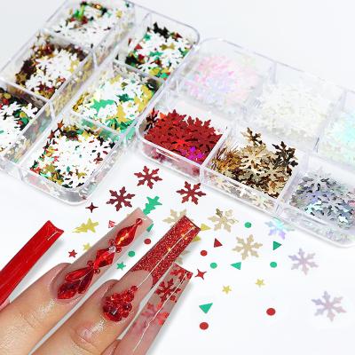 China 2022 New Christmas Winter Christmas Nail Decals Nail Art Glitters Hologram 1335 for sale