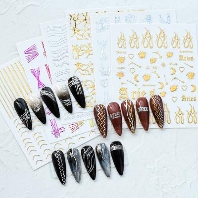 China Easy Apply Hot Stamping Self Adhesive Nail Sticker Nail Art Decoration for sale