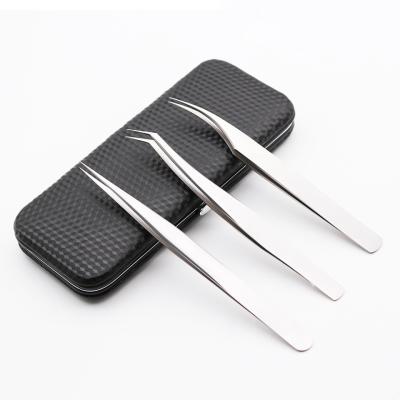 China Professional Manicure Stainless Steel DIY Nail Tools Straight Curved Nail Tweezers Kit for sale