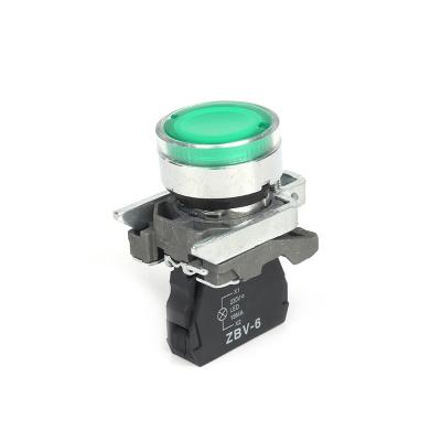 China XB4-BWM6 1NO illuminated type latching push button switch with 24V green LED XB4-BWM6 for sale