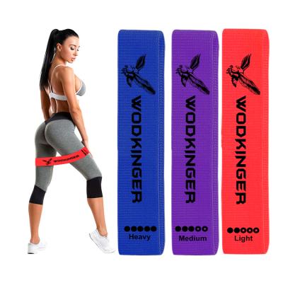 China Goods Ready to Ship Logo Custom Set 3 Exercise Fitness Hip Loop Bands Fabric Booty Resistance Bands for sale