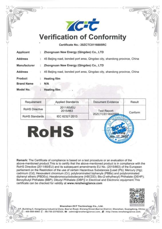 RoHS - Zhongnuan New Energy (qingdao) Co., Ltd.