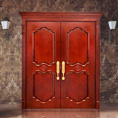 China Sound insulation HS-WPD20 Foshan manufactures house villa exterior entry doors design outside wooden door for sale