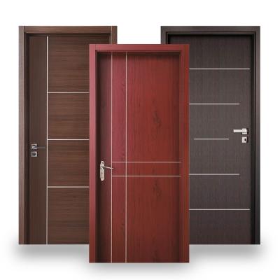 China HS-WD14 modern indoor home waterproof insect repellent moisture proof door wpc doors interior wooden painting designs pu frames wpc doors for sale