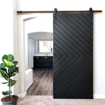 China Animal Black Modern Interior Barn Office Home Office Doors Sound Insulation HS-BD005 Wooden Barn Door Design for sale