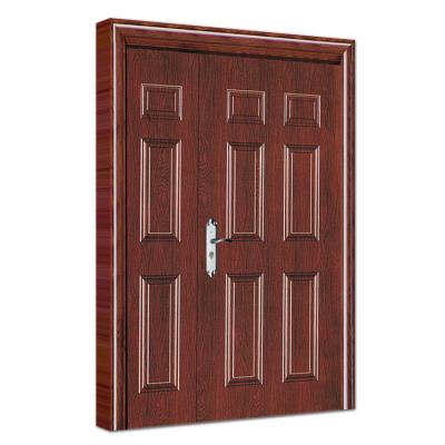 China HS-SD28 Anti Theft Residential Metal Anti Theft Front Entrance Metal Security Steel Doors One And Half Door Design For Apartment for sale