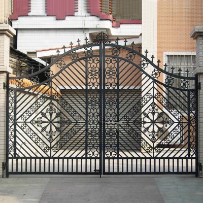 China HS-MG36 House Villa Park Iron Gates Backyard Metal Barrier Gate Easily Compiled Steel Gate Designs for sale