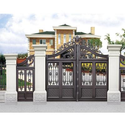 China HS-MG68 Easily Assembled Home Garden Metal Aluminum Fence Gate And Yard Barrier Aluminum Gates The Yards for sale