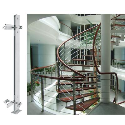 China Modern High Quality Tempered Glass Balcony Railings Railing Stainless Steel Clip Stair Pillar for sale