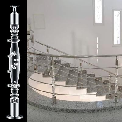 China Modern High Quality Reputation Crystal Balustrades Stainless Steel Fittings Deck Railing Acrylic Baluster for sale