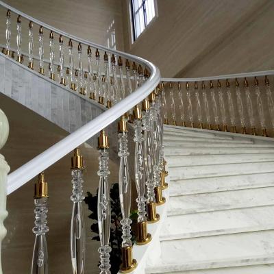 China Modern crystal stair newel acrylic decoration PMMA OEM rail with metal accessory for sale