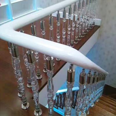 China China manufacturer direct modern balkon PMMA crystal round base newel acrylic stair for sale