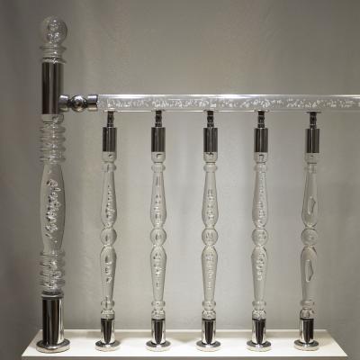 China Modern Luxury Accessory in Style Silver Metal and Acrylic Crystal Stair Columns Pillars for sale