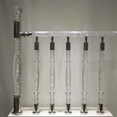 China Modern Clear White Color Polishing Rod Crystal Baluster Acrylic Stair Pillar for sale