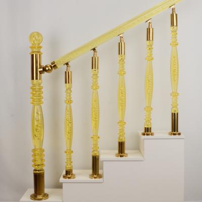 China Modern Injection Molding Acrylic Baluster Gold Color Stair Step Pillars for sale