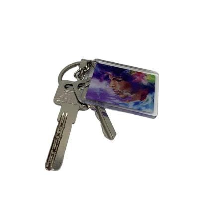 China Wholesale Hot Selling Plastic Photo Products Blank Acrylic Key Chain Frame With Factory Price for sale