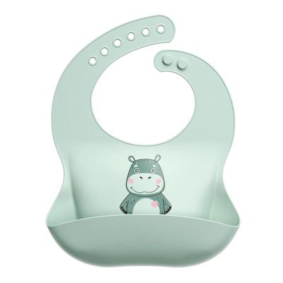 China BPA Free Large Pocket Non-Toxic Customized Customized Cute Baby Adjustable Bib With Colors for sale