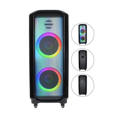 China No Loud BT Wireless Outdoor Wireless Party Karaoke DJ Speakers MIC Loudspeaker Wood Loudspeaker for sale