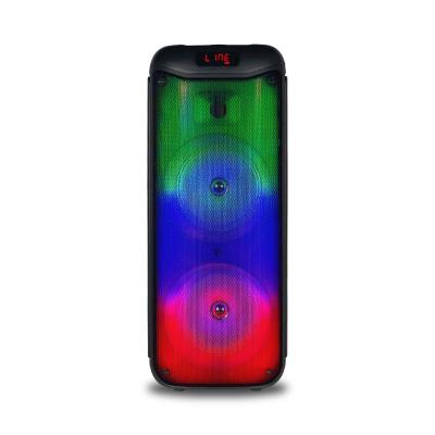 China LED Flashing Light Top Outdoor Flame Led Lights Karaoke Portable Wireless Active BT Speaker for sale