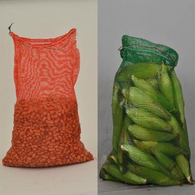 China Round Food PP Woven Gauze Mesh Bag Onion Potato Bag Fruit Mesh Bag With Drawstring for sale