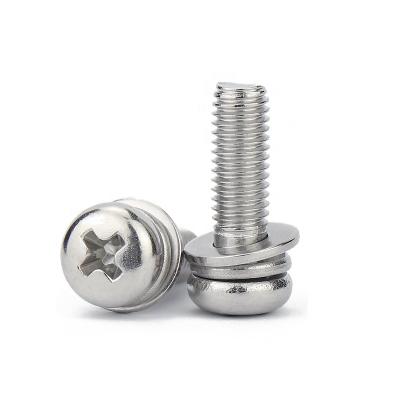 China Manufacturers Round Head Full Round Head 304 Stainless Steel Round Head Three Combination Screw Varieties Head Screw for sale