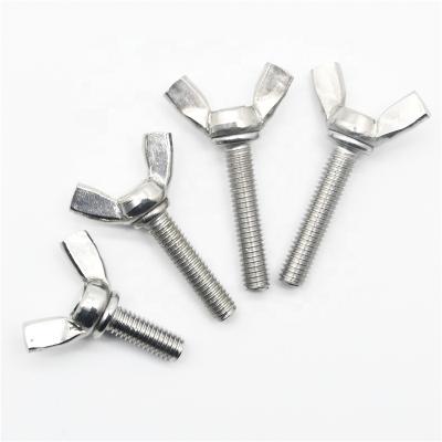 China Factory Price Stainless Steel Forced Wholesale Butterfly Wing Bolts Wing Head Thumb Screws Wing Head Screw for sale