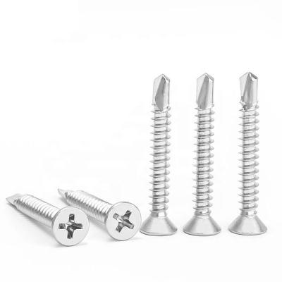 China Best Pan The Grade 304 Stainless Steel Countersunk Head Flat Head Drilling Screws Self Drilling Dovetail Self Tapping Screws for sale