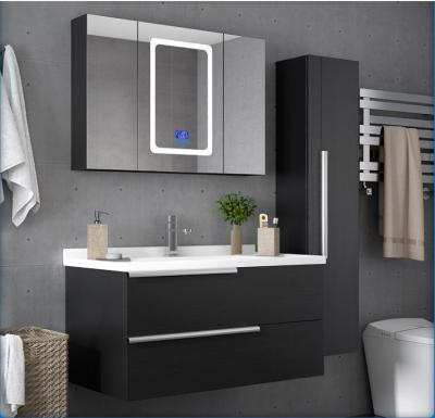 China Cheap Modern Environmental Protection Wall Mount Bathroom Furniture Storage Vanity Cabinet Wooden Suits With LED Mirror for sale