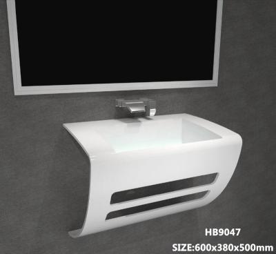 China Easy Clean Toilet Wash Hand Basin Wall Hung Sinks Lavatory Artificial Stone Sink for sale