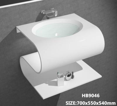 China Toilet Easy Clean Wall Hung Acrylic Solid Outdoor Bathroom Sink Sink , Artificial Stone Wash Basin for sale