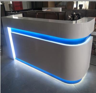 China (Size)Adjustable Reception Desk Wholesale Customize Acrylic Retail Front Desk Front Desk Reception Counter for sale