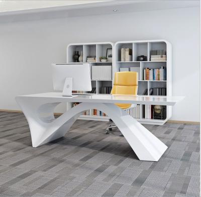 China Wholesale Modern Design Adjustable (Height) Curved Shape Executive Office Furniture White Office Desk Table for sale