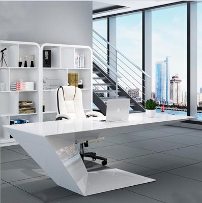 China (Height)Adjustable White New Deign Simple Modern Office Chair Marble Computer Desk Table Big Board Boss Desk Cabinet for sale