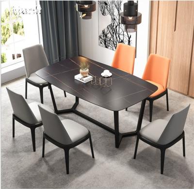 China New Adjustable Luxury Marble Modern Dining Table (Size) Dinner Table And Chair Upscale Home Set for sale