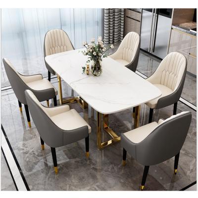 China Wholesale (Height)Adjustable Stainless Steel Dining Table Base For Dining Room Furniture Marble Dining Table Set With 8 Seater for sale