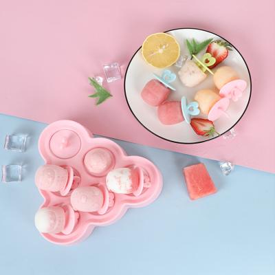 China Viable Ice Cream Mold Tray Popsicle Barrel Diy Silicone Ice Cream Mold Ice Cream Mold With Popsicle Stick for sale