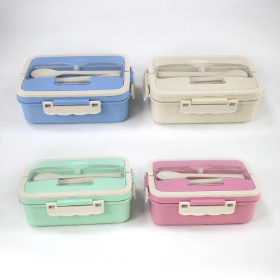 China 100% Food Grade Wheat Straw Food Containers Biodegradable Lunch Box Sustainable Material Kids Bento Lunch Box for sale