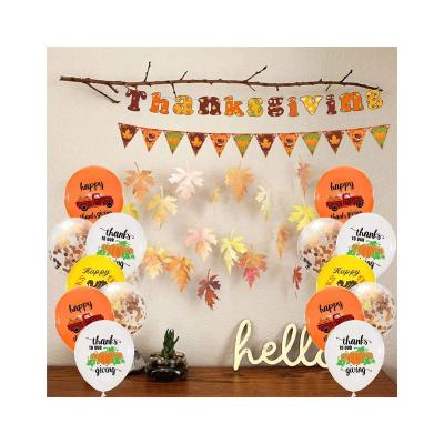 China Party Suppies Turkey Maple Pumpkin Banner Balloon Set Thanks Letter Banner Festival Party Paper Decoration for sale