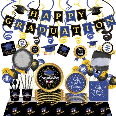 China Beautiful Colorful 20 PCS Theme Graduation Party Supplies Graduation Banner Happy Graduation Items Party Decorations Set for sale