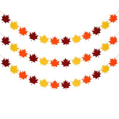 China Party Props Fall Garden Flag Happy Thanksgiving Flags Maple Leaf Pull Flag Autumn Thanksgiving Yard Outdoor Decoration for sale