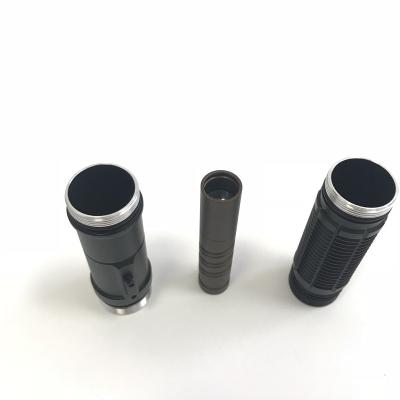 China OEM Aluminum Black Hard Anodic Aluminum Parts CNC Machining Precision Flashlight Aluminum Fittings for sale