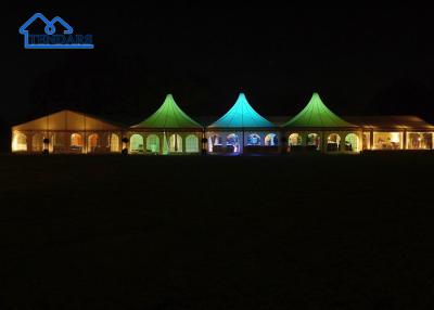 China Custom Party Marquee Zelte mit Aluminiumlegierungsrahmen PVC wasserdicht zu verkaufen