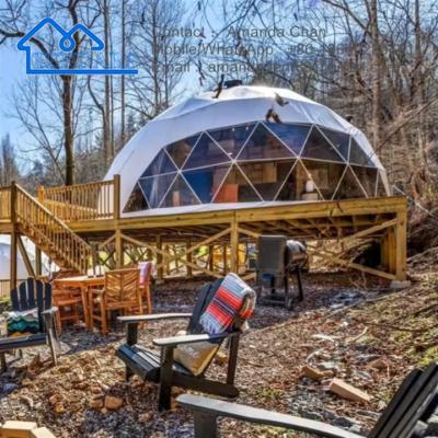 China Outdoor Luxury Four Season Dome Hotel Geodesic Glamping House Dome Tent On Sale zu verkaufen