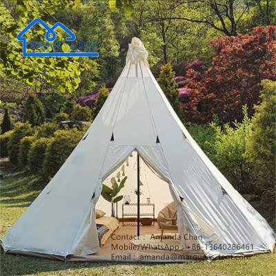 China Waterproof Canvas Teepee Yurt Tent Family Camping Tent For Camping Hunting for sale