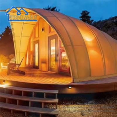 China Long Life Camping Luxus Glamping Shell Shape Hotel Zelt für das Resort im Freien zu verkaufen