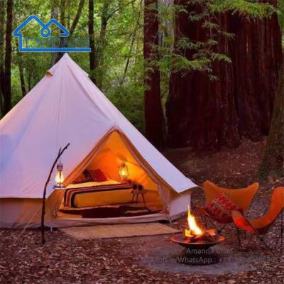 China Luxury Large Outdoor Family Camping Canvas Bell Tent Teepee Yurt Glamping Tent for sale