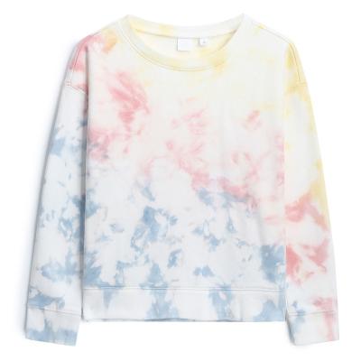 China Custom Organic Long Sleeve Cotton T-shirt Tie Dye T-shirt Kids Organic T-shirt Anti-Shrink T-shirt for sale