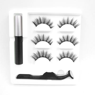 China Long Natural Factory 3 Pairs Of Magnet False Eyelashes Invisible Magnetic Eyelash Pen N33 for sale