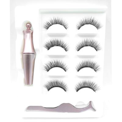 China Natural New Arrival Long 4 Pairs Magnetic False Eyelashes Invisible Magnetic Eyelash Case N22 for sale