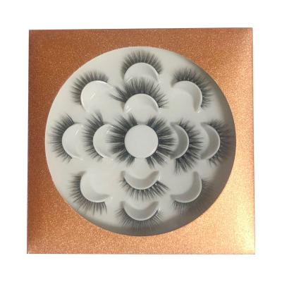 China Natural long seven pairs of false eyelashes installed three-dimensional dense multilayer dense realistic pure manual false eyelash for sale